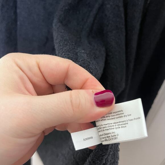 Barefoot Dreams Women's Bamboo Chic Light Waterfall Knit Dark Blue Cardigan S/M - Picture 6 of 7